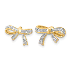 14k Diamond Bow Post Earrings