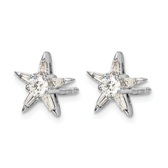 14k White Gold Diamond Star Shaped Earrings