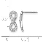 14k White Gold Diamond Infinity Earrings