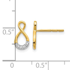 14k and Rhodium Diamond Twisted Post Earrings