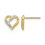 14k and Rhodium Marquise Diamond Heart Post Earrings