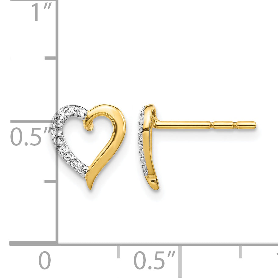 14k Diamond Heart Earrings