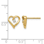 14k AA Diamond Heart Earrings
