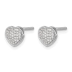 14K White Gold 1/5 ct Diamond Heart Post Earrings