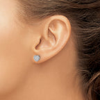 14K White Gold 1/5 ct Diamond Heart Post Earrings