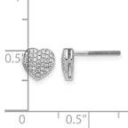 14K White Gold 1/5 ct Diamond Heart Post Earrings