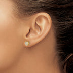 14K Yellow Gold 1/5 ct Diamond Heart Post Earrings