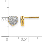 14K Yellow Gold 1/5 ct Diamond Heart Post Earrings