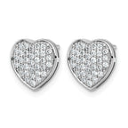 14k White Gold 1/2ct. Diamond Heart Post Earrings