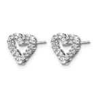 14K White Gold 1/2 ct Lab-Grown Diamond Heart Stud Earrings