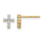 10k Gold Polished Diamond Cross Post Earrings
