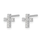 14K White Gold 1/10 ct Diamond Cross Post Earrings