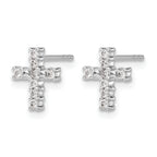 14K White Gold 1/5 ct Diamond Cross Post Earrings