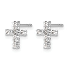 14k White Gold 1/5 carat Lab Grown Diamond VS/SI+ G+ Cross Post Earrings