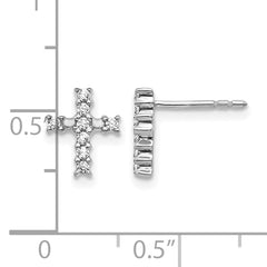 14k White Gold 1/5 carat Lab Grown Diamond VS/SI+ G+ Cross Post Earrings