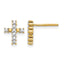 14K Yellow Gold 1/5 ct Diamond Cross Post Earrings