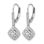 14K White Gold Lab Grown VS/SI+ G+ Dia Leverback Earrings