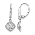 14K White Gold Lab Grown VS/SI+ G+ Dia Leverback Earrings