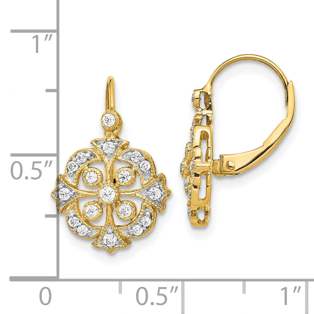 10k Diamond Leverback Earrings Secondary image