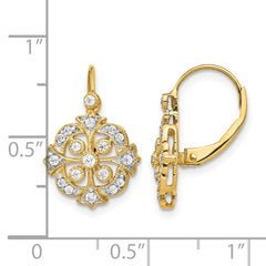 14k 1/3 carat Lab Grown Diamond VS/SI+ G+ Complete Fashion Leverback Earrings