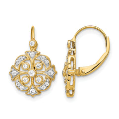 14k 1/3 carat Lab Grown Diamond VS/SI+ G+ Complete Fashion Leverback Earrings