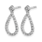 14k White Gold 1/4 carat Lab Grown Diamond VS/SI+ G+ Complete Dangle Teardrop Post Earrings