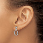 14k White Gold 1/4 carat Lab Grown Diamond VS/SI+ G+ Complete Dangle Teardrop Post Earrings
