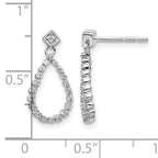 14k White Gold 1/4 carat Lab Grown Diamond VS/SI+ G+ Complete Dangle Teardrop Post Earrings