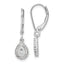 14K White Gold Lab Grown VS/SI+ G+ Dia Teardrop Halo Leverback Earrings