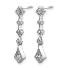 10k White Gold Diamond Vintage Earrings