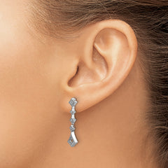 10k White Gold Diamond Vintage Earrings