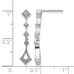 10k White Gold Diamond Vintage Earrings