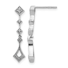 10k White Gold Diamond Vintage Earrings
