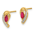 10k Diamond and Ruby Earrings