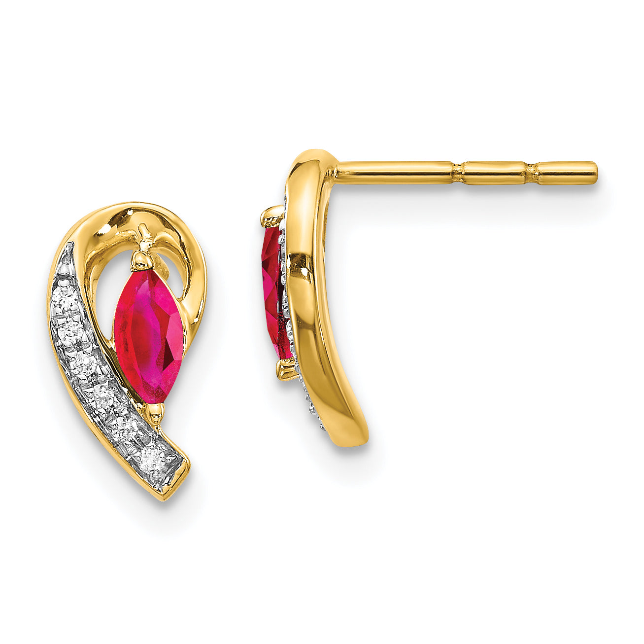 10k Diamond and Ruby Earrings Main image