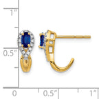 10k Yellow Gold Diamond and Sapphire Earrings