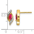 10k Diamond and Ruby Earrings