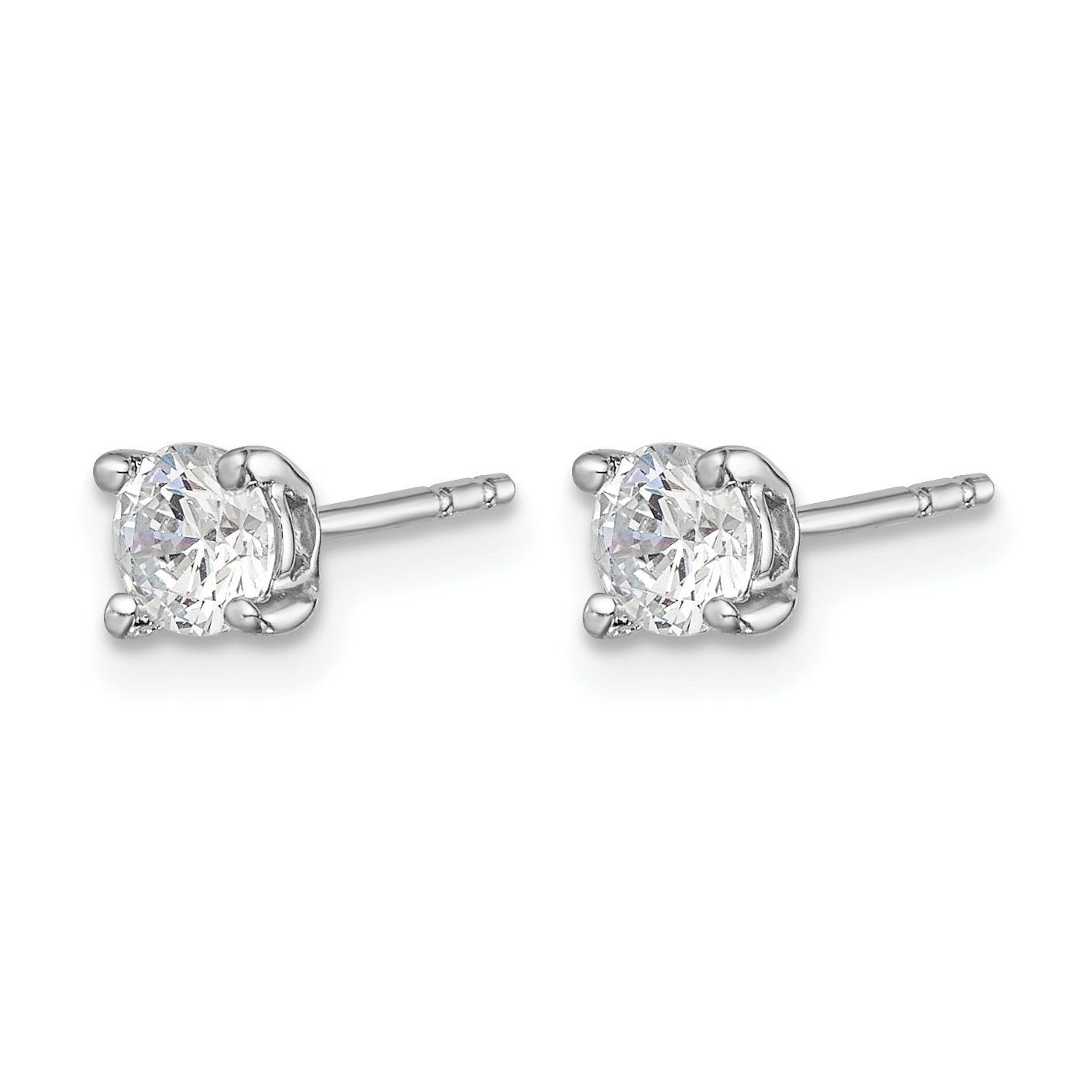 14k White Gold 1/2 carat Lab Grown Diamond VS/SI+ G+ Post Earrings Secondary image