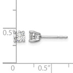 14k White Gold 1/2 carat Lab Grown Diamond VS/SI+ G+ Post Earrings