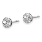 14k White Gold 1/2 carat Lab Grown Diamond VS/SI+ G+ Round Halo Post Earrings