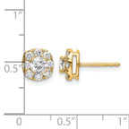 14k 1 carat Lab Grown Diamond VS/SI+ G+ Complete Cushion Halo Post Earrings