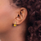10k Cushion Citrine and Diamond Earrings