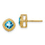 10k Cushion Blue Topaz Earrings