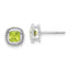 10k White Gold Cushion Peridot Earrings