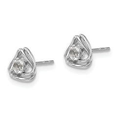 14K White Gold Lab Grown VS/SI+ G+ Dia Knot Post Earrings
