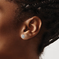 14K White Gold Lab Grown VS/SI+ G+ Dia Knot Post Earrings