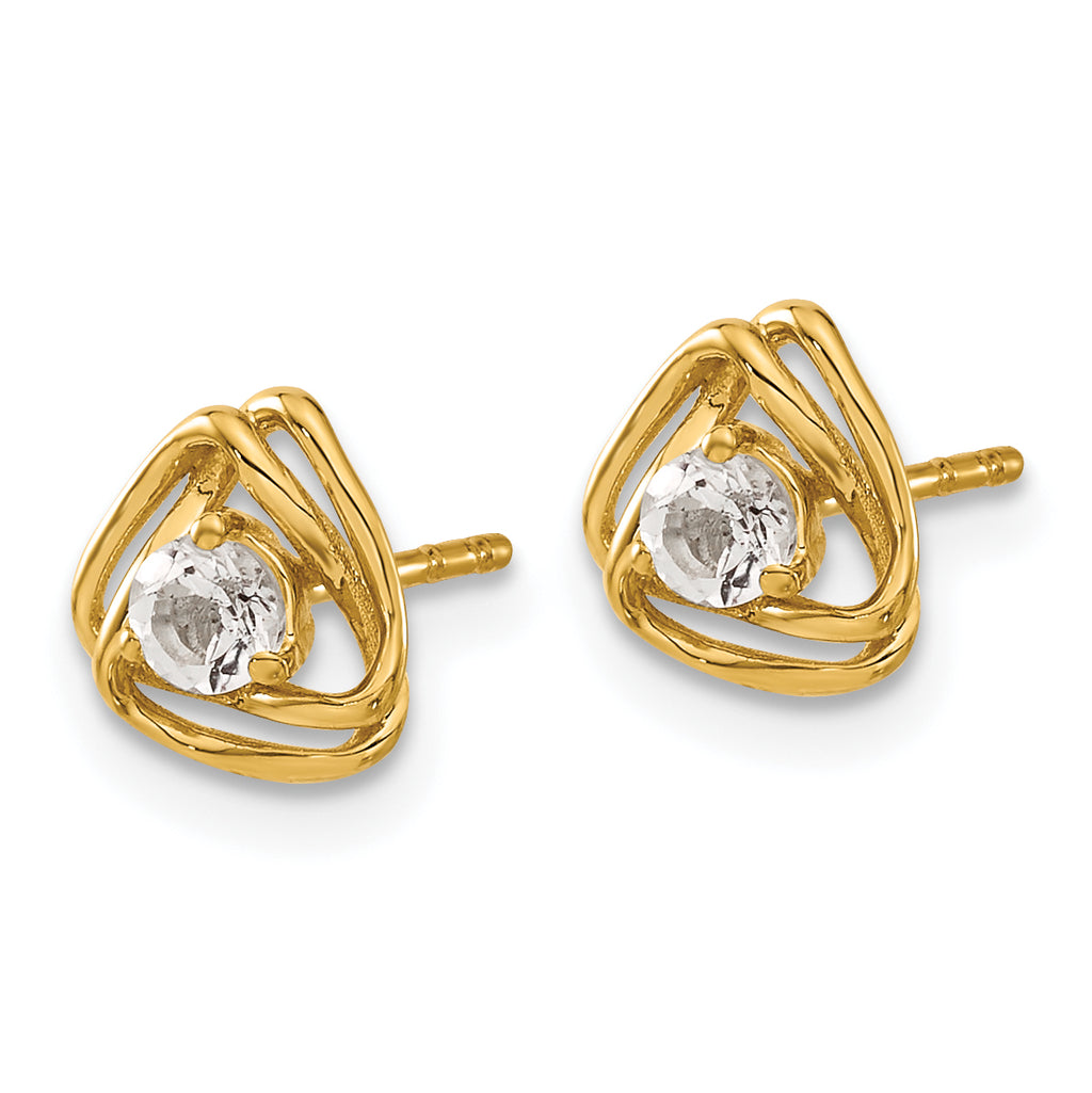 14k 1/5 carat Lab Grown Diamond VS/SI+ G+ Complete Knot Post Earrings