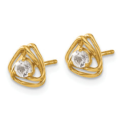 14k 1/5 carat Lab Grown Diamond VS/SI+ G+ Complete Knot Post Earrings
