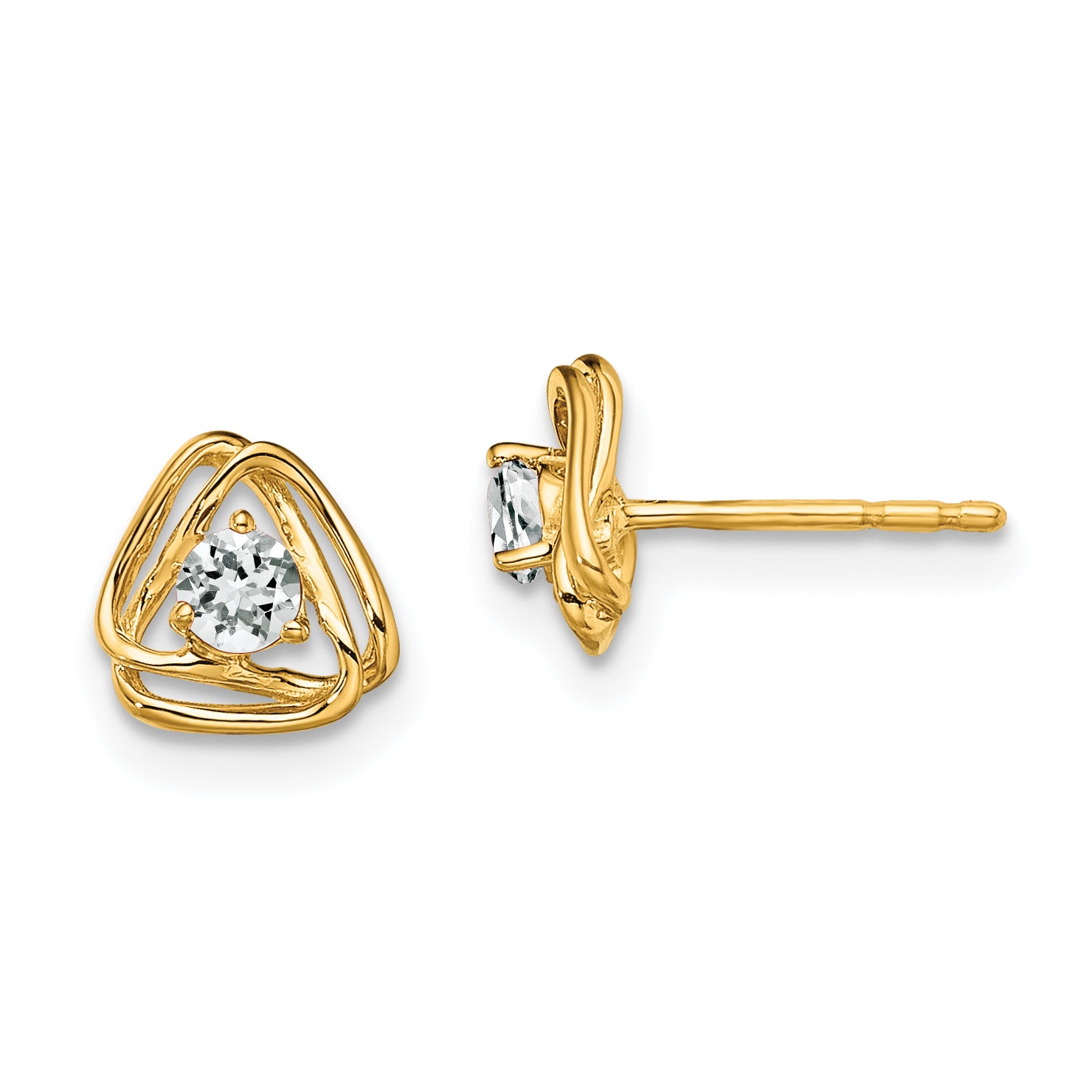 14k 1/5 carat Lab Grown Diamond VS/SI+ G+ Complete Knot Post Earrings Main image
