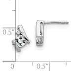 Sterling Silver Antique Cushion White Topaz and Diamond Earrings